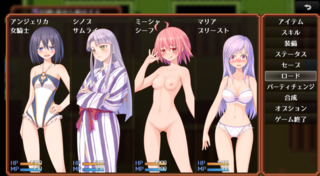 憑依スライムRPGのゲーム画面「ステータス画面 衣装チェンジ後」