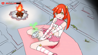 魔法少女は冒険者になる【体験版】のゲーム画面「おさわりH(ヒール)システム」