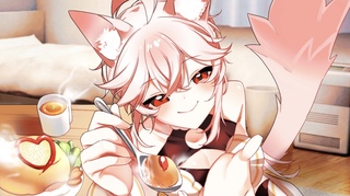 ケモショタ花嫁♂ティーくんのえっちな花嫁修行（体験版）のゲーム画面「イベントスチルです」