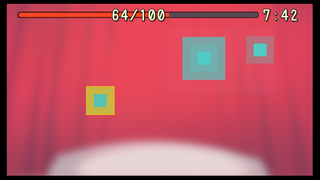 オカルト研究部と射精我慢バトルのゲーム画面「クリックマーカーをクリックするゲーム」